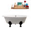 Baignoire de trempage sur pattes 65 "avec drain, pattes et plateau en bambou 65" Streamline-92844408-97549398