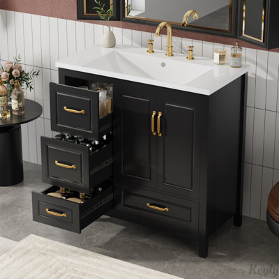 36 inch Bathroom Vanity with Sink,Soft-closing