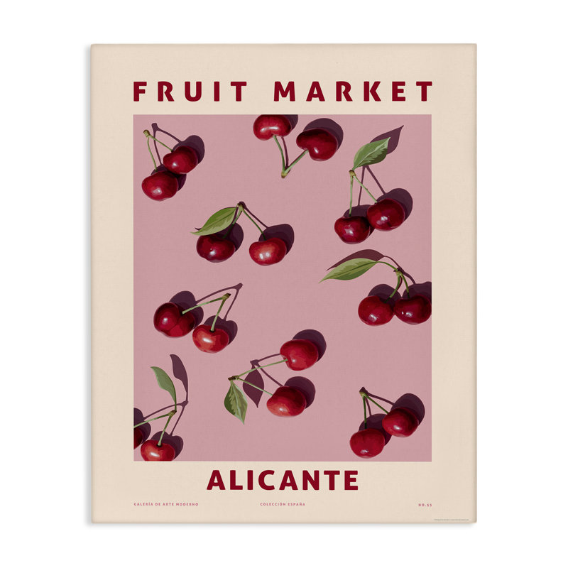 «Fruit Market Cherries», art mural sur toile par Reinders, H 48 po x l 36 po