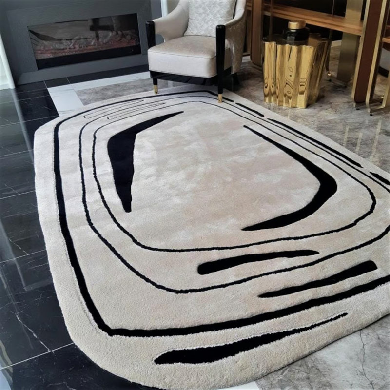 Viscose Striped Indoor Rug, Oval 2'7" x 9'10"