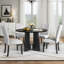 Ensemble de table de salle à manger 5 pièces, table de salle à manger moderne de 43 pouces et 4 chaises rembourrées pour la salle à manger, la cuisine, le salon, facile à assembler-389994060