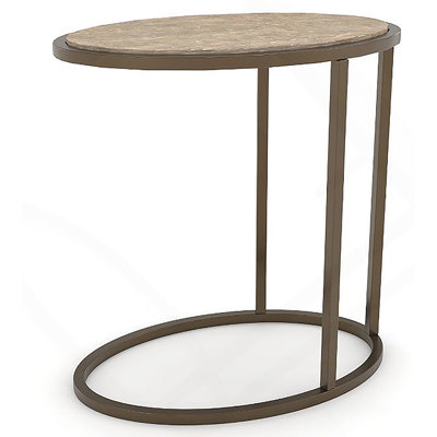 Table de chevet en métal / bois - Caramel