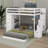 Jakoby Twin Over Full Bunk Bed with 3-layer Shelves, Drawers and Storage Stairs-406768142