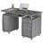 Complete Workstation Computer Desk With Storage, Grey-640964086