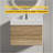 Rough Oak Bathroom Vanity With White Engineered Quartz Sink And Soft Drawers, Wall Mounted Floating Bathroom Vanity For Modern Bathroom, One-Piece White Glossy Basin-506200155