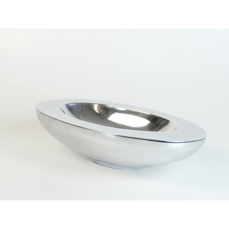 Bartee Metal Decorative Bowl 1, 11.5cm H x 43cm W x 22.5cm D