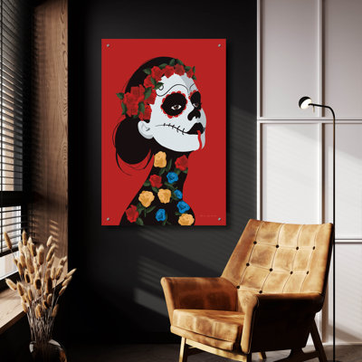 «Dia De Los Muertos 1» par Omar Escalante, art mural en verre acrylique