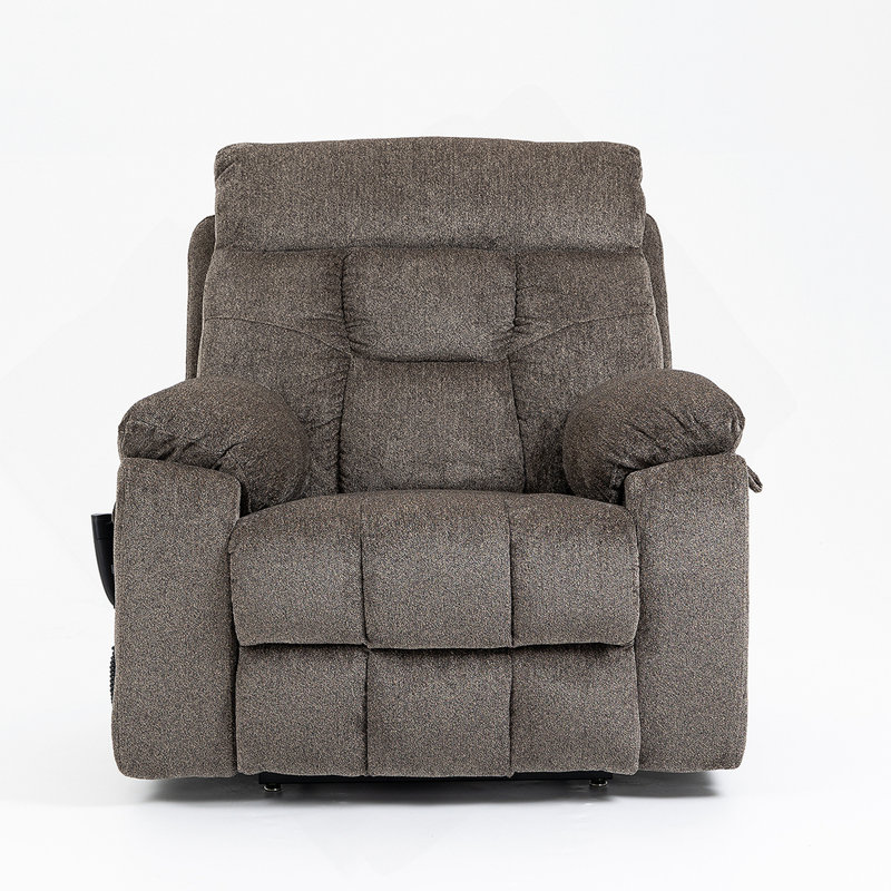 Old age electric lift chair, flat high density foam electric sofa, with heating and massage functions, can tilt to 180 degrees, 2 pocket cup holders, 2 remote controls, dual OKIN motors