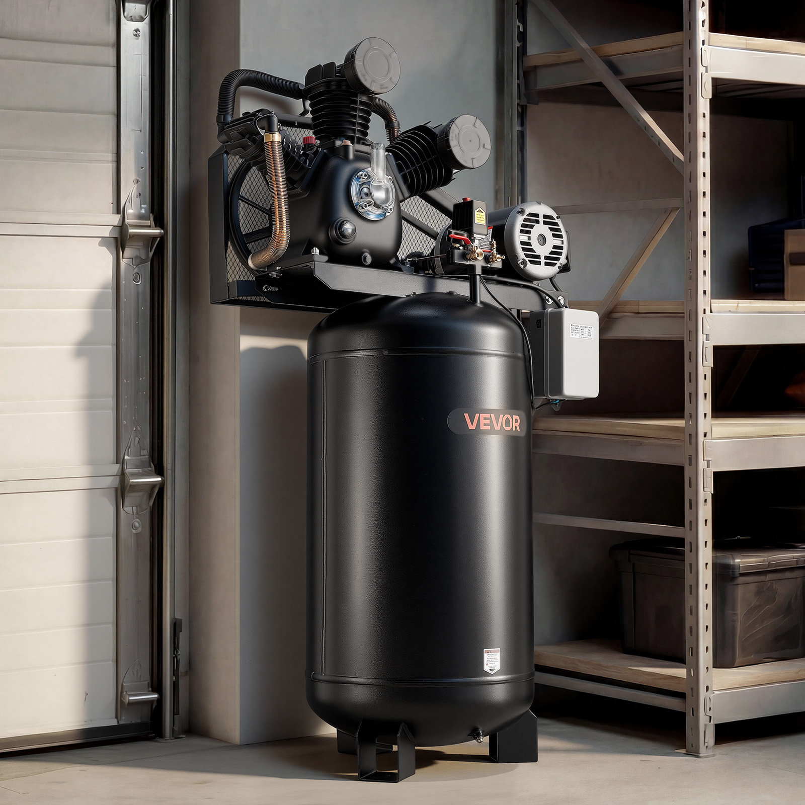 VEVOR 80 Gallons Heavy-Duty Air Compressor, 10HP 17 SCFM at 90PSI Air ...