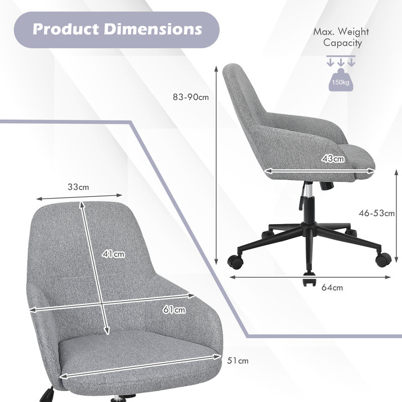 Mikado Living Linen Office Chair