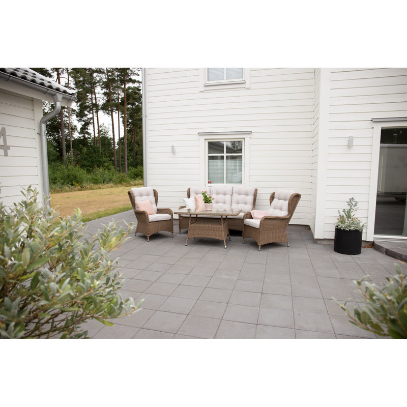 Demarcus 5 Seater Rattan Sofa Set, Natural/Sand