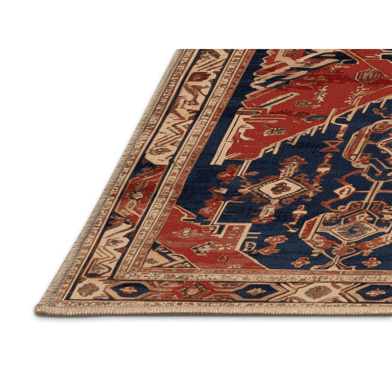Machine Washable Art Deco Brown Area Rug, Square 5'
