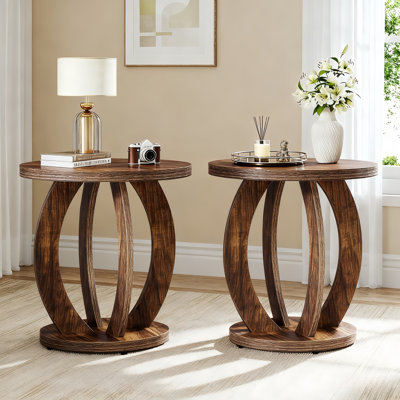 Pedestal Side Table Set