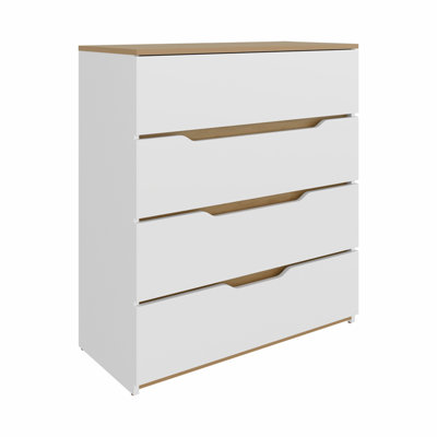 White 4-drawer Dressers, Set of 2