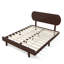 Lit plateforme en bambou Aurelius avec tête de lit arrondie et support à lattes-125069631-125069632