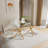 Chrislynn Glass Top Metal Base Dining Table-1206686414