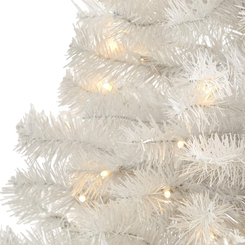  Artificial White Christmas Tree with Bendable Branches and LED Lights