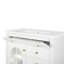 Meuble-lavabo autoportant blanc, verre, éclairage à détecteur de mouvement automatique, tiroir à couvercle rabattable, espace de rangement, meuble-lavabo de 35,6 po avec verre et bande, armoire pour un rangement facile