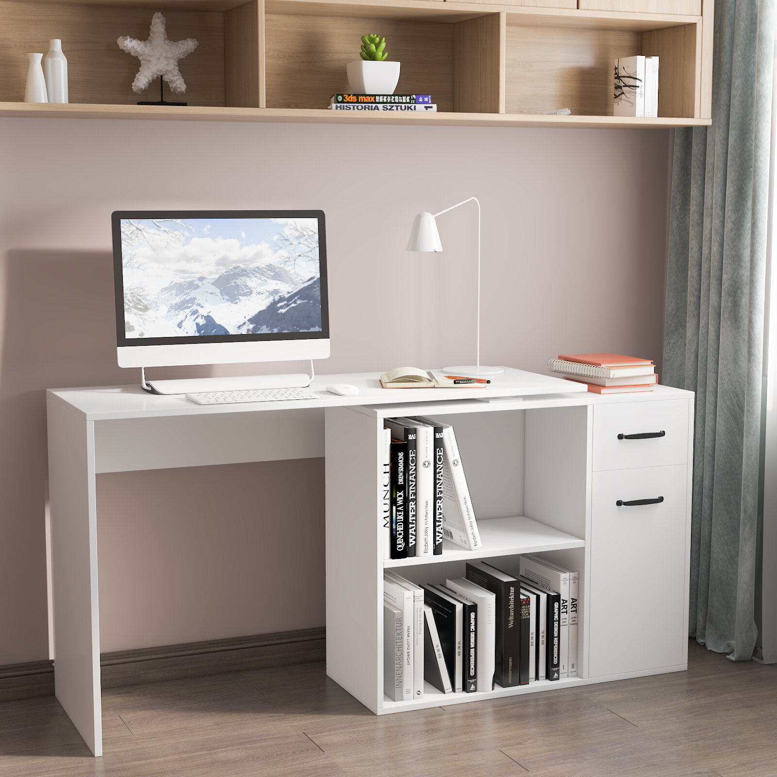 Sand & Stable Selena L-Shaped Computer Desk With 4 Storage & Reviews ...