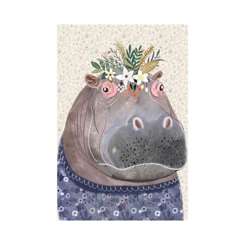Hippo by Mia Charro - Wrapped Canvas Gallery-Wrapped Canvas Giclée, 152.5 cm H x 101.5 cm W