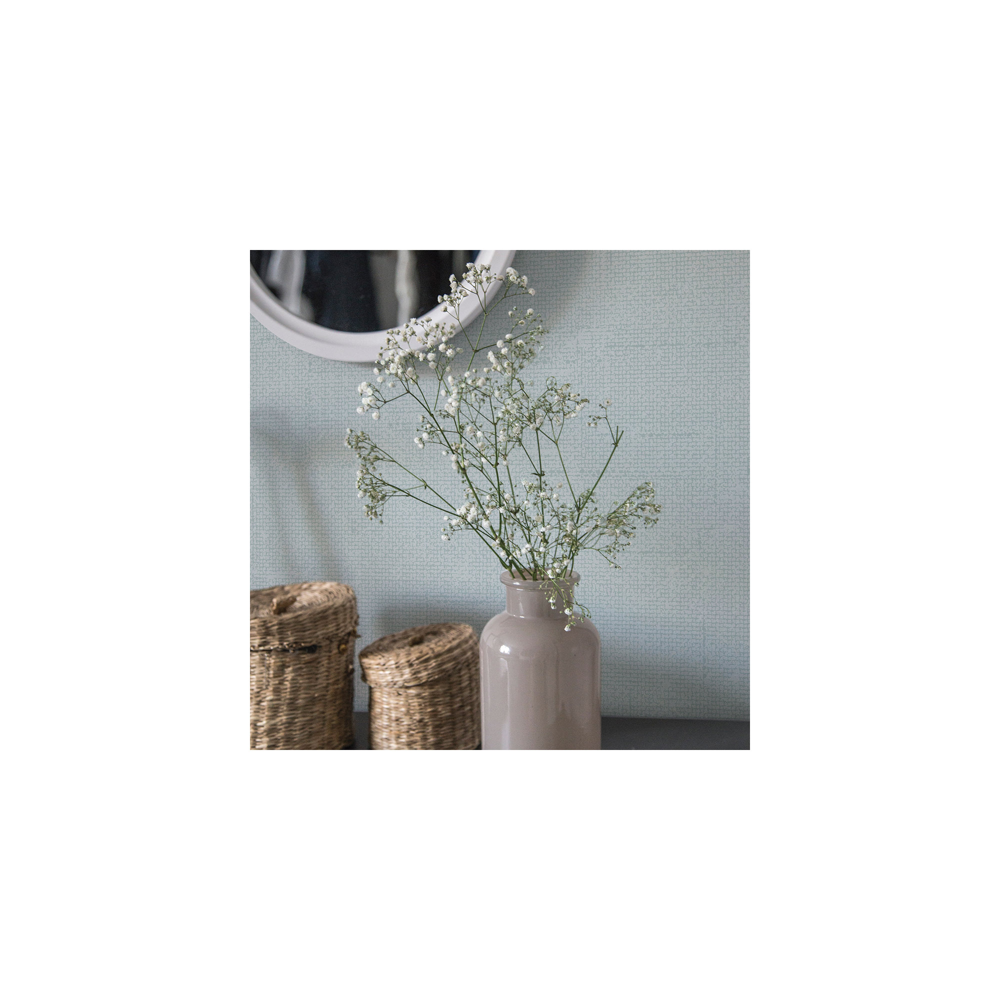 Faux Burlap Peel and Stick Wallpaper, Blue, 20.5" W x 16.5' L