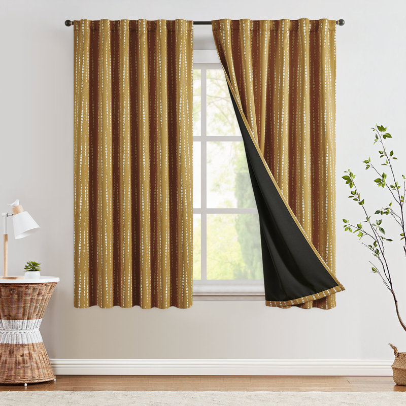 Rideau occultant en polyester Gudinas, Jaune, L 52 po x L 63 po