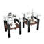 Ensemble de 2 tables de bout modernes en verre trempé avec tablette de rangement en panneau de fibres à densité moyenne - Tables d'appoint carrées en métal pour le salon, noir-301704505