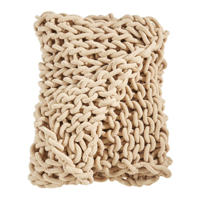 Natural Chunky Knit Cozy Throw Blanket 50 x 60 in