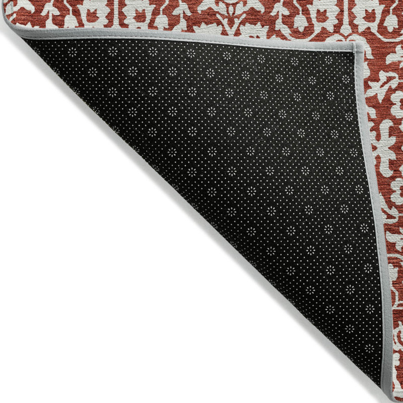 Tapis damassé intérieur rouge 8 pi x 10 pi