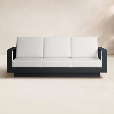 Sterling Metal Outdoor Sofa with Sunbrella Cushions