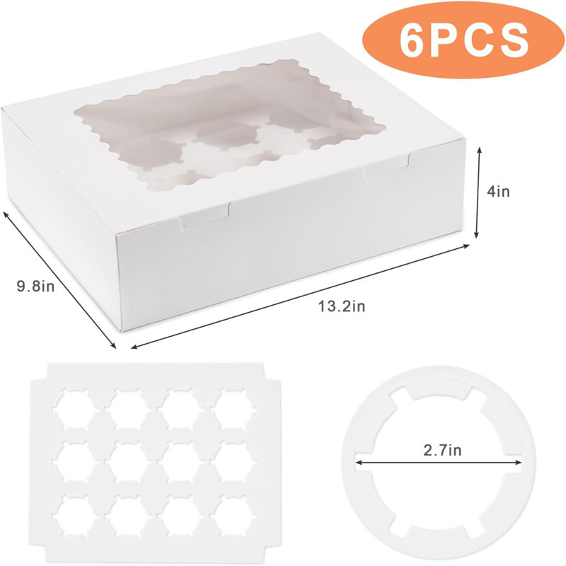 Cupcake Boxes Cupcake Containers With Window Food Grade Cupcake Holder Easy Transport And Presentation  Ideal For Cupcakes Desserts And More