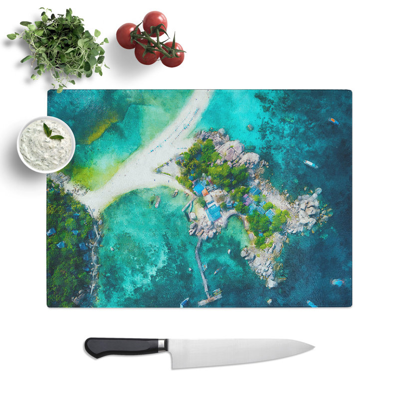 Koh Pha- Ngan in Ko Tao Thailand Painting Chopping Board, 0.4cm H x 20cm W x 28.5cm L