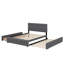 Grand lit plateforme tapissier avec 2 tiroirs et un lit gigogne-250563763