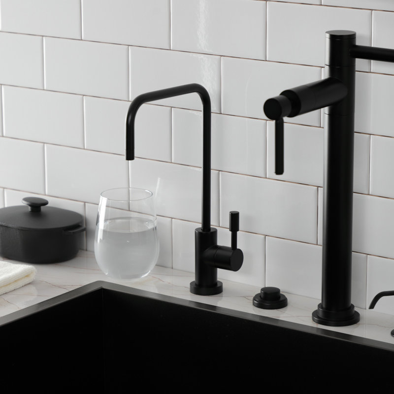 Kingston Brass Concord Single-Handle 1-Hole Deck Mount Water Filtration Faucet, Matte Black