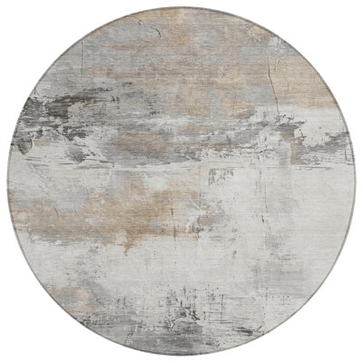 Machine Washable Indoor/Outdoor Cinead ACN1685 Ivory Rug