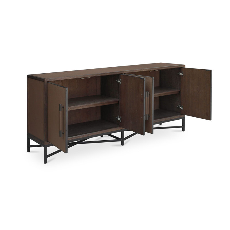 Meera 76" Wide Wood Sideboard, Brown