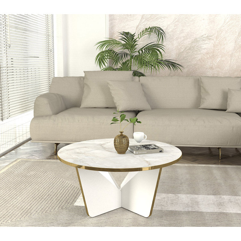 Coffee Table, White Marlbe