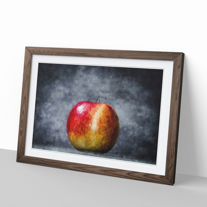 Apple Fruit - Picture Frame Painting, Walnut Framed, 48cm H x 65cm W x 2cm D