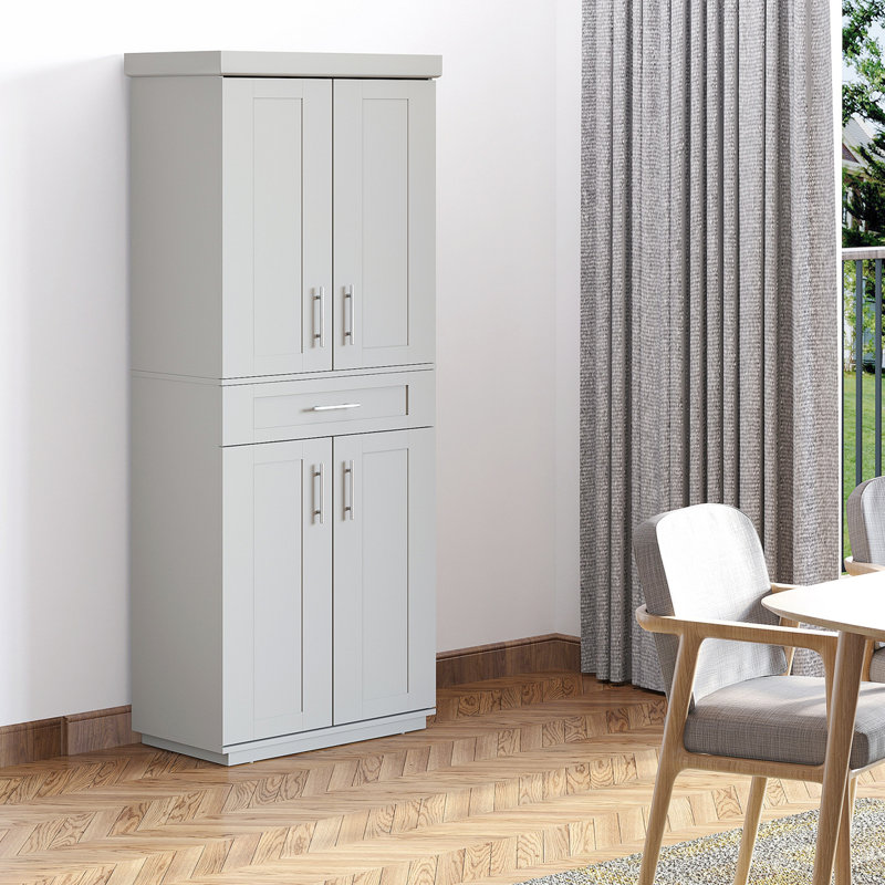 Kitchen Pantry, Tall Storage Cabinet, Freestanding Cupboard With Drawer