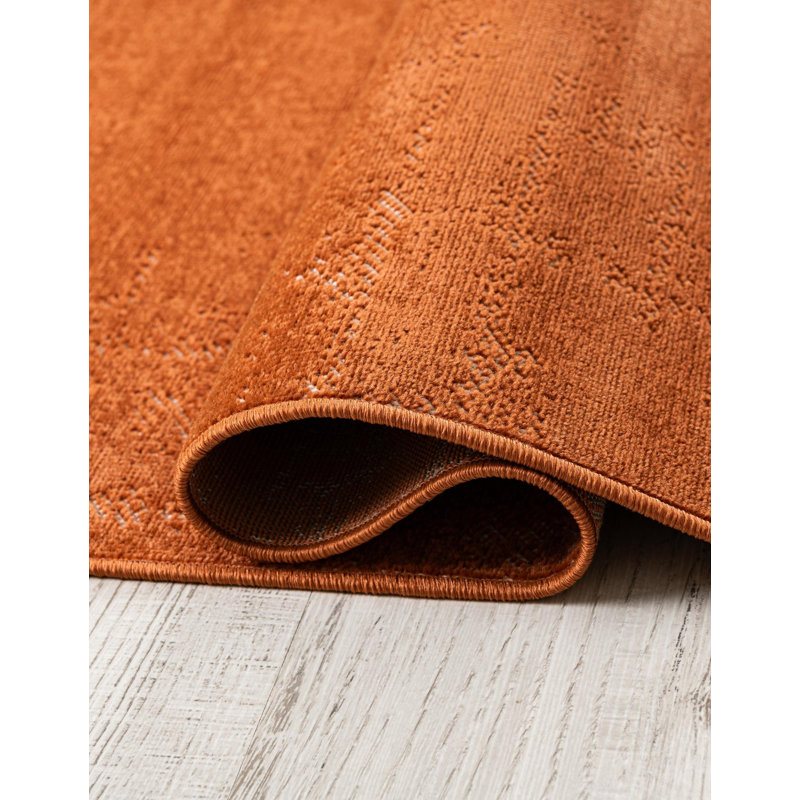 Tapis gris, Orange, Rectangle 4 pi 1 po x 6 pi 1 po