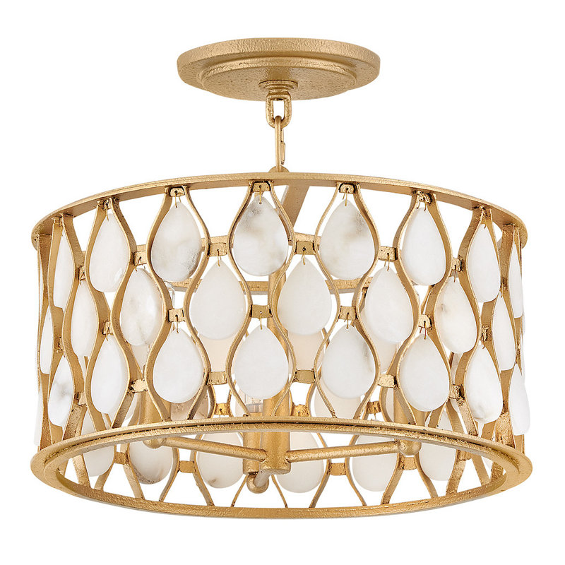 ESTIE Flush Mount, 8" H x 16" W x 16" D, 3