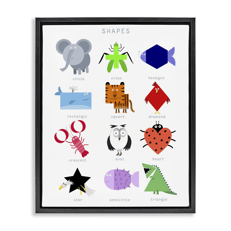 Cadre flottant Creative Creative Shapes, par Carla Daly, H 31 po x l 25 po, Cadre flottant noir de jais