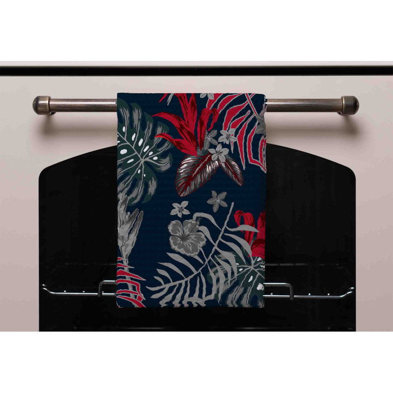 Cotton Floral Waffle Kitchen Towel