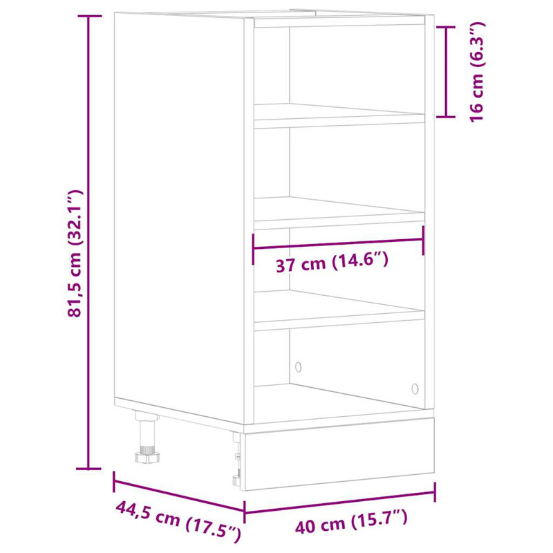 Bottom Cabinet Riga, Artisan Oak