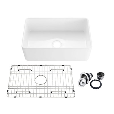 Évier de cuisine à cuve simple en argile réfractaire simple 30 "Pure