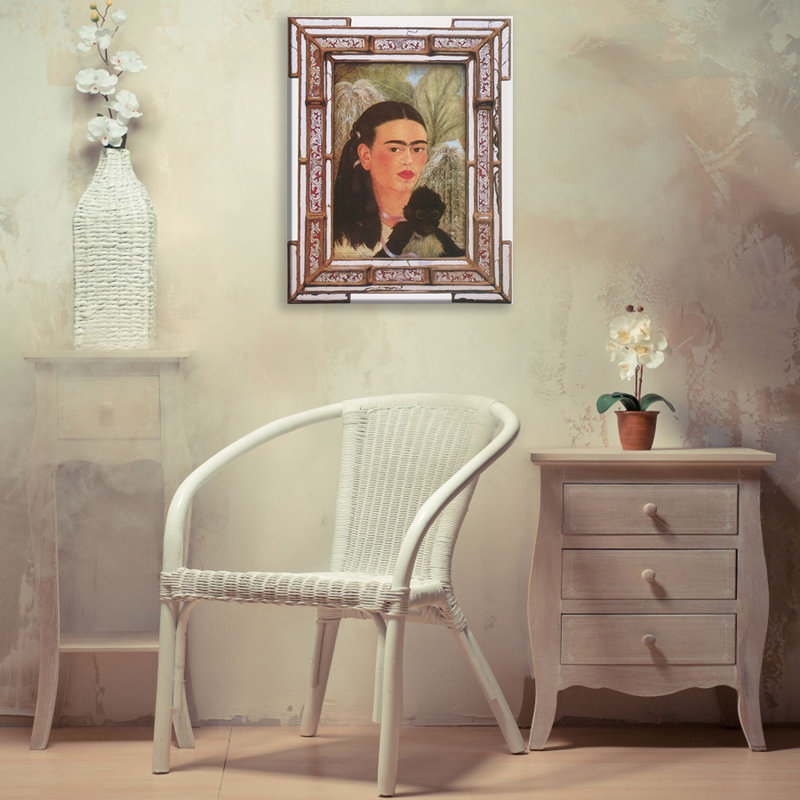 «Fulang Chang and I» par Frida Kahlo, toile tendue avec châssis, H 24 po x l 17 po