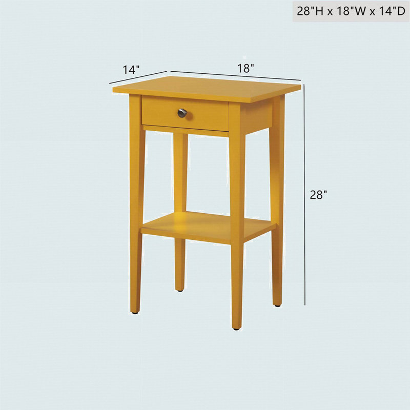 Table de chevet contemporaine jaune