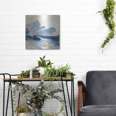 Art mural en métal Brayden Studio® «Gilded Indigo II» par Chris Paschke