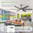 Ceiling Fan With Led Light, Remote Control, Reversible Motor, 5 Color Temperatures, Solid Wood Blades-1845050687-1845050681