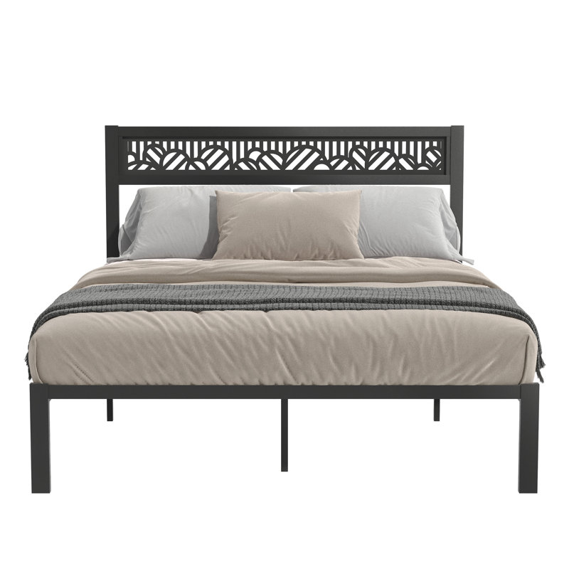 Charin Metal Platform Bed, Full, Black